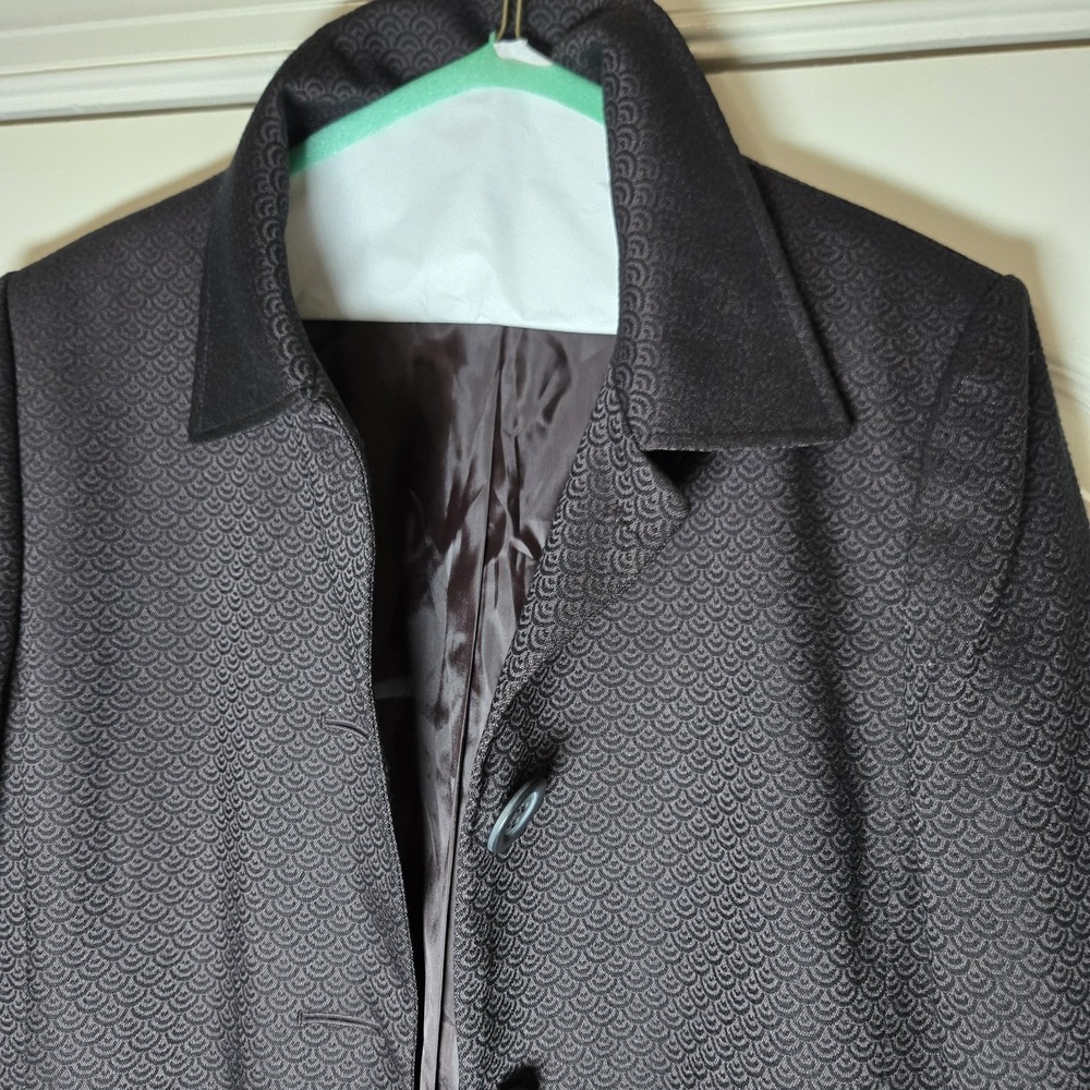 Tahari Arthur S Levine Coat Womens size 14 Dark Burgundy/Black Preppy‎ Classic - Picture 4 of 10